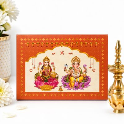 Laxmi Ganesh ji  2gm 999 silver coin gifting hamper with 2 coin set 